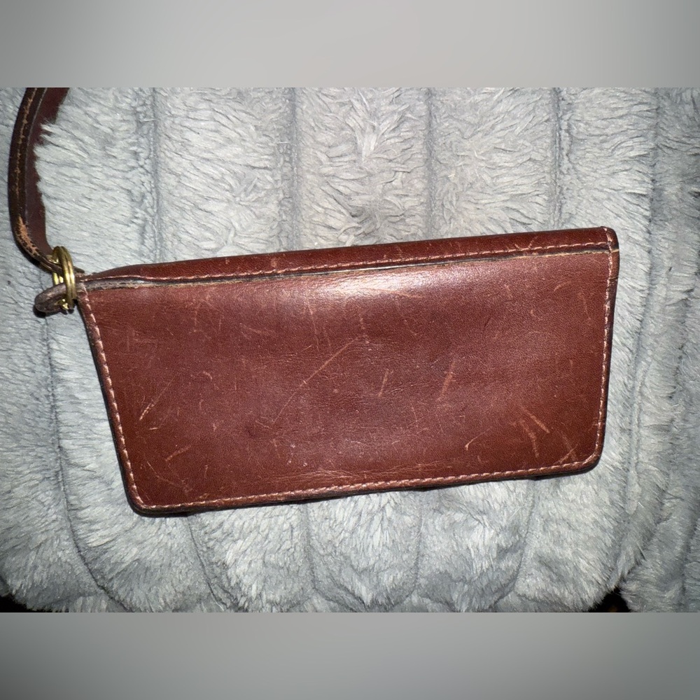 Brown Leather Wallet With Wristband